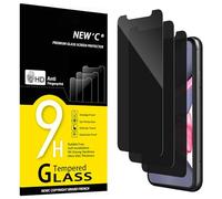 NEW'C Lot de 3, Verre Trempé Anti-Espion pour iPhone 11, iPhone XR, Angle de Confidentialité 28 Degrés Amélioré, Dureté Ultra-Résistante 9H, Sans Bulles