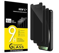 NEW'C Lot de 3, Verre Trempé Anti-Espion pour iPhone 11 Pro Max, iPhone XS Max (6,5 Pouces), Angle de Confidentialité 35 Degrés Équilibré avec Protection des Yeux, Dureté 9H, Sans Bulles