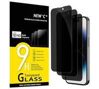 NEW'C Lot de 3, Verre Trempé Anti-Espion pour iPhone 14 Pro (6,1 Pouces), Angle de Confidentialité 28 Degrés Amélioré, Dureté Ultra-Résistante 9H, Sans Bulles