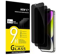 NEW'C Lot de 3, Verre Trempé Anti-Espion pour iPhone 16e, iPhone 14, iPhone 13, iPhone 13 Pro (6,1 Pouces), Angle de Confidentialité 28 Degrés Amélioré, Dureté Ultra-Résistante 9H, Sans Bulles