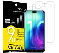 NEW'C Lot de 3, Verre Trempé Compatible avec Honor 10, Film Protection écran sans Bulles d'air Ultra Résistant (0,33mm HD Ultra Transparent) Dureté 9H Glass