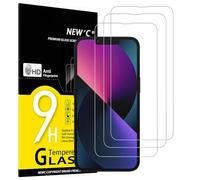 NEW'C Lot de 3, Verre Trempé pour iPhone 13 Mini (5,4"), Film Protection écran -sans Bulles d'air -Ultra Résistant (0,33mm HD Ultra Transparent) Dureté 9H Glass
