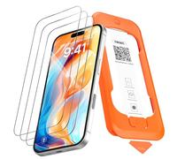 NEW'C Lot de 3, Verre Trempé pour iPhone 16 Plus, iPhone 15 Plus (6,7 Pouces) Film en Protection écran à pose rapide Couverture Complète - Ultra Résistant - Efficace contre les Rayures