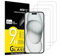 NEW'C Lot de 3, Verre Trempé pour iPhone 16 Plus, iPhone 15 Pro Max, iPhone 15 Plus (6,7 Pouces), Film Protection écran sans Bulles d'air Ultra Résistant (0,33mm HD Ultra Transparent) Dureté 9H Glass