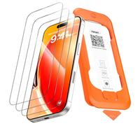 NEW'C Lot de 3, Verre Trempé pour iPhone 17, iPhone 16 Pro (6,3 Pouces) Film en Protection écran à pose rapide Couverture Complète - Ultra Résistant - Efficace contre les Rayures