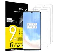NEW'C Lot de 3, Verre Trempé pour OnePlus 7T, Film Protection écran efficace contre les Rayures - sans Bulles - Ultra Résistant (0,33mm HD Ultra Transparent) Dureté 9H Glass