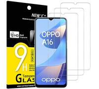 NEW'C Lot de 3, Verre Trempé pour Oppo A16 (6,52), A16s, Film Protection écran efficace contre les Rayures - sans Bulles - Ultra Résistant (0,33mm HD Ultra Transparent) Dureté 9H Glass