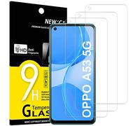 NEW'C Lot de 3, Verre Trempé pour Oppo A53 5G, Film Protection écran efficace contre les Rayures - sans Bulles - Ultra Résistant (0,33mm HD Ultra Transparent) Dureté 9H Glass