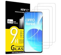 NEW'C Lot de 3, Verre Trempé pour Oppo Reno 6 5G, Film Protection écran efficace contre les Rayures - sans Bulles - Ultra Résistant (0,33mm HD Ultra Transparent) Dureté 9H Glass