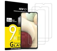 NEW'C Lot de 3, Verre Trempé pour Samsung Galaxy A12, Film Protection écran efficace contre les Rayures - sans Bulles - Ultra Résistant (0,33mm HD Ultra Transparent) Dureté 9H Glass