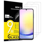 NEW'C Lot de 3, Verre Trempé pour Samsung Galaxy A25 5G, M34 5G, Film Protection écran sans Bulles d'air Ultra Résistant (0,33mm HD Ultra Transparent) Dureté 9H Glass