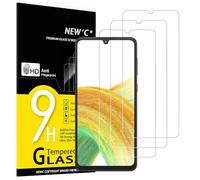 NEW'C Lot de 3, Verre Trempé pour Samsung Galaxy A33 5G, Film Protection écran -sans Bulles d'air -Ultra Résistant (0,33mm HD Ultra Transparent) Dureté 9H Glass
