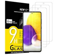 NEW'C Lot de 3, Verre Trempé pour Samsung Galaxy A72 / A72 5G, Film Protection écran efficace contre les Rayures - sans Bulles - Ultra Résistant (0,33mm HD Ultra Transparent) Dureté 9H Glass