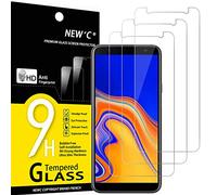 NEW'C Lot de 3, Verre Trempé pour Samsung Galaxy J4 Plus, Galaxy J4+ (SM-J415F), Film Protection écran sans Bulles d'air Ultra Résistant (0,33mm HD Ultra Transparent) Dureté 9H Glass