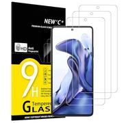 NEW'C Lot de 3, Verre Trempé pour Xiaomi 11T 5G / Xiaomi 11T Pro 5G, Film en Protection écran efficace contre les Rayures - sans Bulles - Ultra Résistant (0,33mm HD Ultra Transparent) Dureté 9H Glass