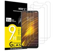 NEW'C Lot de 3, Verre Trempé pour Xiaomi Pocophone F1, Film Protection écran efficace contre les Rayures - sans Bulles - Ultra Résistant (0,33mm HD Ultra Transparent) Dureté 9H Glass