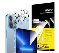 NEW'C Lot de 4, 2 x Verre Trempé pour iPhone 13 Pro Max et 2 x Protection Caméra Arrière - sans Bulles d'air -Ultra Résistant - Dureté 9H Glass