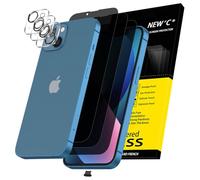 NEW'C Verre Trempé Anti-Espion pour iPhone 13 + Protection Caméra