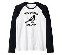 Newcastle England Magpie Zine Encre imprimée Lettrage Noir Manche Raglan