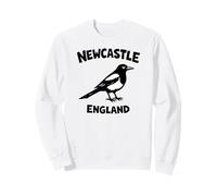 Newcastle England Magpie Zine Encre imprimée Lettrage Noir Sweatshirt