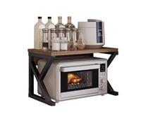 NEWCIX Étagère De Comptoir De Cuisine De Style Industriel en Bois Et Métal, Support De Four À Micro-Ondes, Petit Organisateur De Comptoir for Imprimantes sur Bureau
