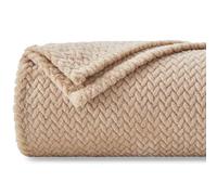 NEWCOSPLAY Couverture de Luxe Super Douce en Flanelle de qualité supérieure - Jeté Chaud et léger de 127 x 152,4 cm, Motif Feuilles, Peut être utilisée en Toutes Saisons, 888-marron