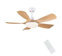 Newday 106cm Ventilateur de Plafond 5 Pale Couleur En Bois avec Lumiere | Ventilateur Plafond avec Telecommande Silencieux, Dimmable Plafonnier Ventilateur Plafond avec DC Moteur Fonction Mémoire
