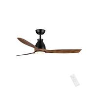 Newday 132cm Ventilateur Plafond couleur En Bois avec 3 Pales Silencieux | avec Lumiere et Télécommande, Moteur DC Réversible, LED Dimmable, Minuterie pour Salon
