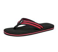 NewDenBer Tongs Hommes Classique Souple Tongs Flip-Flops Antidérapante Été Sandales de Plage Pantoufles (39 EU, Noir Rouge)