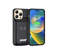 NEWDERY Coque Batterie pour iPhone 14 & 14 Pro 10000mAh Qi Wireless Charging Case, Sync-Data Supported, Extended Rechargeable Charger Battert Pack for iPhone 13/13 Pro iPhone 14/14 Pro(6.1")