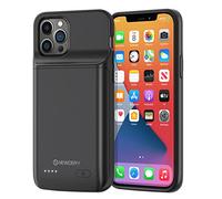 NEWDERY Coque de batterie pour iPhone 12 Pro et iPhone 12, 4 800 mAh, coque de protection fine, portable, chargeur rechargeable pour iPhone 12 Pro et iPhone 12 (6,1"), noir
