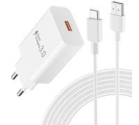 Newding Chargeur Rapide pour Samsung Galaxy A17, A16, A15 5G, A14, A13, A12, A06, A05, A05s, A04s, A55, A54, A52, A35, A33, A32, A25, S10, S9, S8, QC 3.0 Adaptateur Secteur USB avec Câble USB C