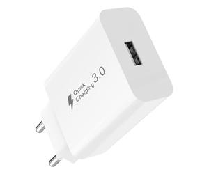 Newding Chargeur USB 18 W - Bloc d'alimentation USB 3 A - Charge rapide 3.0 - Compatible avec Samsung Galaxy S20/S21 Ultra S21 A21s A51 Sony Xperia Redmi Note 8 Pro Huawei P30 Nokia Motorola Blackview