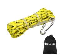 NewDoar Corde Marine tressée 10 mm avec Crochet - Amarre/remorquage/Ancre Polyester Haute résistance pour Bateau, Yacht, PWC - Crochet INOX pré-épissé-Jaune-6M