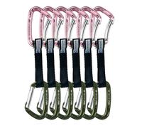 NewDoar Lot de 6 dégaines en Aluminium Droites/Courbes Express Set 24KN Mousquetons d'escalade Légers avec Système Keylock pour d'alpinisme Professionnel Sportif et Traditionnel(Rose/Vert armée)
