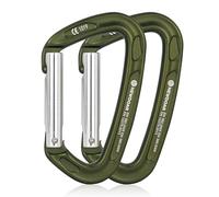 NewDoar Quickdraws Straight Lot de 2 drains rapides en aluminium ultra léger avec nez de verrouillage pour équipement d'escalade alpin pour sport professionnel et Trad Rock-Armygreen-2