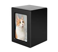 NEWDREAM: Boîte funéraire pour animaux de compagnie avec cadre photo, urnes pour cendres de chat, urnes pour animaux de compagnie, boîte à cendres pour chat ou chien, urne commémorative en bois (noir,