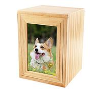 NEWDREAM: Urne funéraire pour animal de compagnie, urne pour cendres de chien, boîte pour cendres de chien, boîte à cendres pour chiens, boîte à cendres pour chiens, urnes commémoratives en bois (pin)
