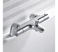 NewEast Mitigeur thermostatique pour baignoire et douche, Robinet Baignoire, Accessoires Salle de Bain avec bec de remplissage Chromé