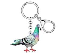 NEWEI Acrylique Cute Porte Clef Pigeon Petit Oiseau Pendentif Sac à main Accessoires Cadeaux Charms pour Femmes (Pigeon A)