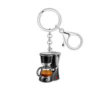 NEWEI Acrylique Drôle de Portes-Clés Machines à Café Porte-Clés Cadeaux pour Femmes Filles Barista Amateurs de Café Clés de Voiture Porte-Monnaie Accessoires (Noir)