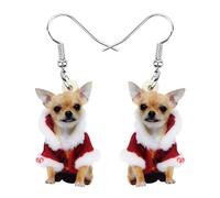 NEWEI Boucles D'Oreilles Chien De NoëL Bijoux Pendants Pour Filles Cadeaux Pour Femme Charmes (NoëL Chihuahua A)
