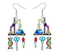NEWEI Boucles d'oreilles pendantes en acrylique pour femme, bijoux d'astronomie pour femme, cadeau de biologie (ADN chimie scientifique), Acrylique, Pas de gemme