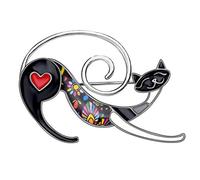 NEWEI Broche épingle chat en émail Mode chien bijoux pour femmes filles cadeaux breloques accessoires, M, émail, No Gemstone