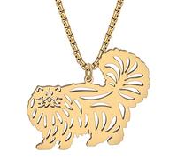 NEWEI Collier avec pendentif en forme de chat plaqué or 18 carats - Cadeau tendance pour les amoureux des chats - Bijoux tendance pour femmes, adolescentes et filles, Medium, Acier inoxydable, Pas de