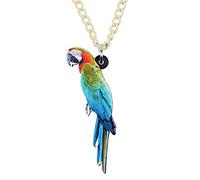 NEWEI Collier fantaisie en acrylique avec pendentif en forme de perroquet volant, bijou tendance pour femme, 59 mm x 20 mm (env. 5,9 cm de haut et 2 cm de large), acrylique