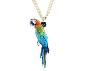 NEWEI Collier fantaisie en acrylique avec pendentif en forme de perroquet volant - Bijoux pour femme - Multicolore, Acrylique