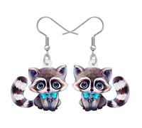NEWEI Cute Raton Laveur Cadeaux Acrylique Boucles D'Oreilles Raton Laveur Bijoux Pour Les Femme Filles Charmes (Raton Laveur C)