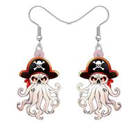 NEWEI Halloween Pirate Skull Boucles D'oreilles Tete De Mort Charme Femme Bijoux Fille Cadeau (Pirates I)
