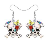 NEWEI Halloween Pirate Skull Boucles D'oreilles Tete De Mort Charme Femme Bijoux Fille Cadeau (Pirates G)